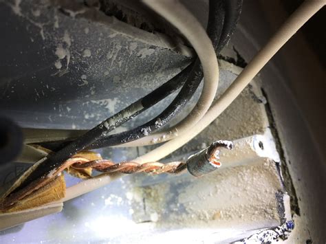 how to fix melted copper wire in junction box|broken ground wire in receptacle.